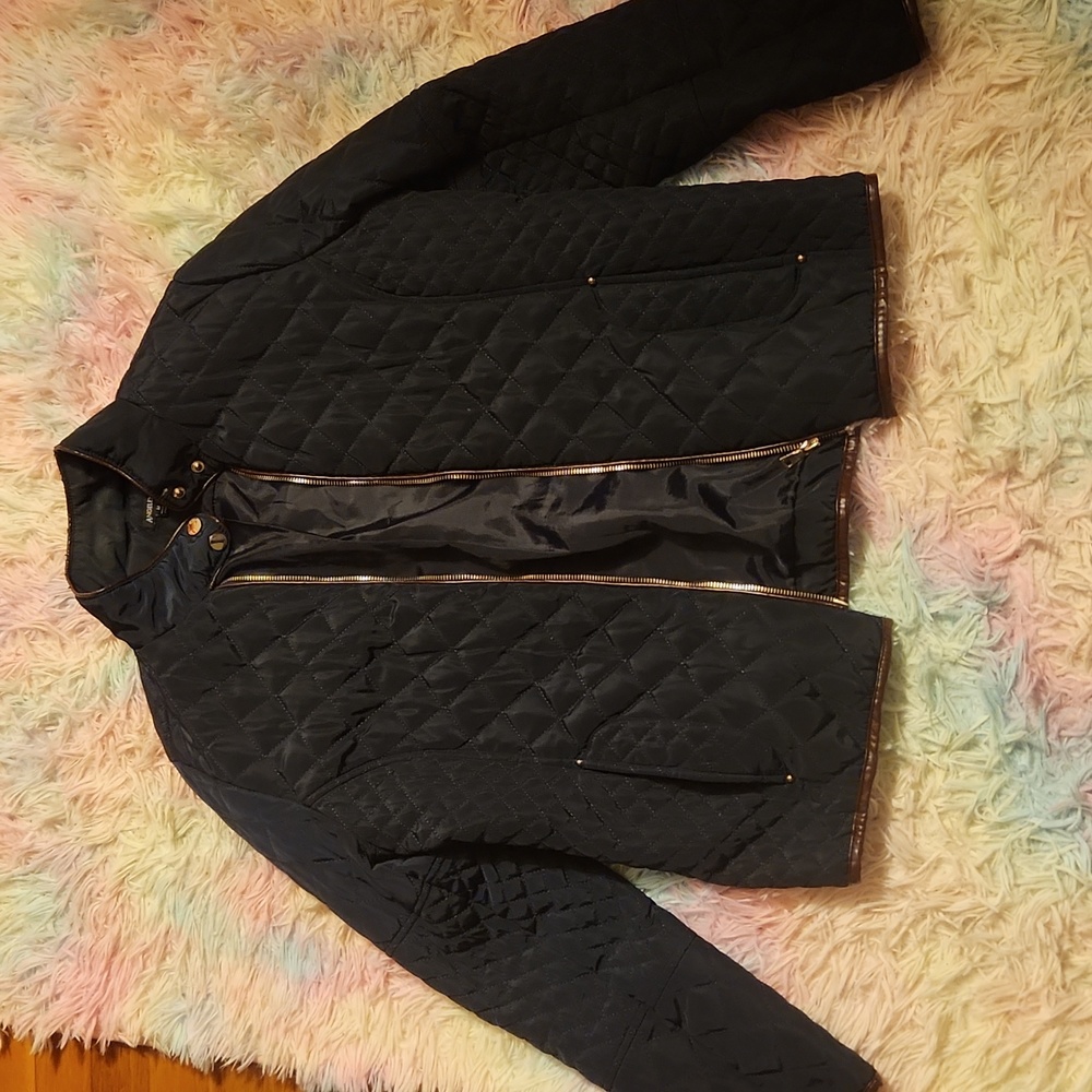 Angeles dark navy quilted women's jacket Size medium